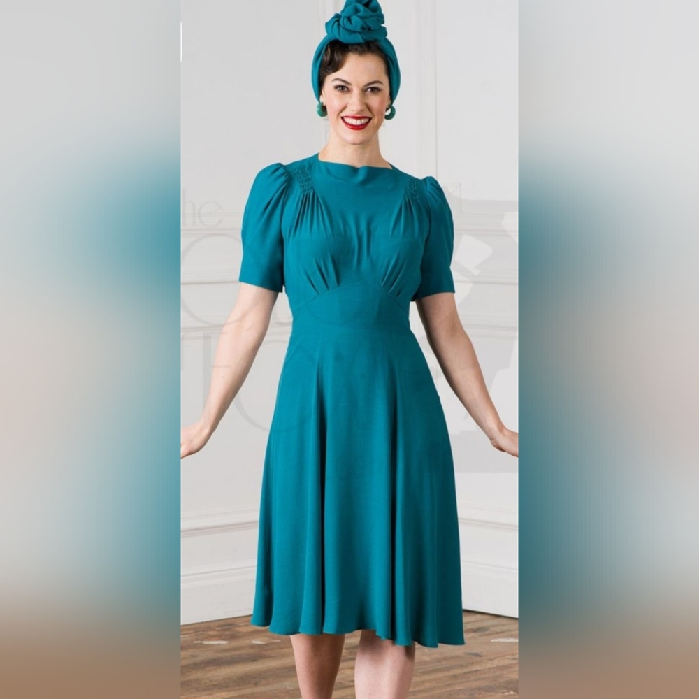 House Of Foxy Teal Girl Friday Teal EUC UK 14/US 12